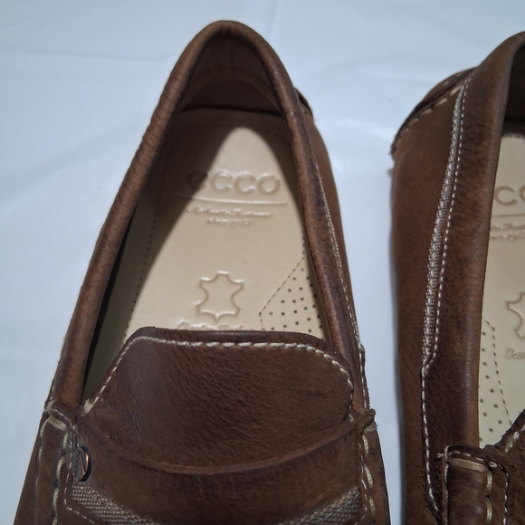 Ecco Tan Leather Slip-On Loafers main image 4